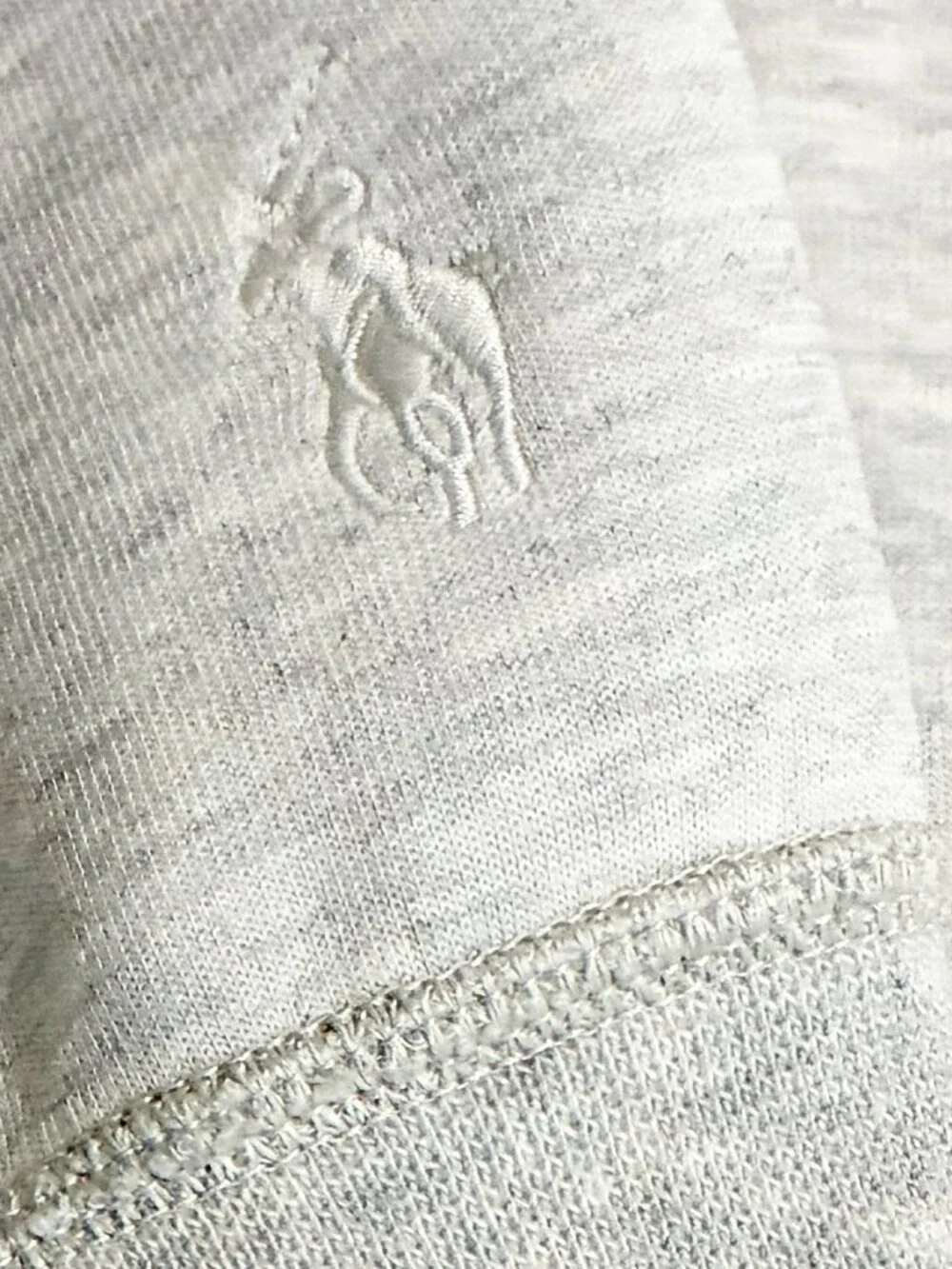 Polo Ralph Lauren Men's XXL Grey Double-Knit Embossed Logo Crewneck Sweatshirt